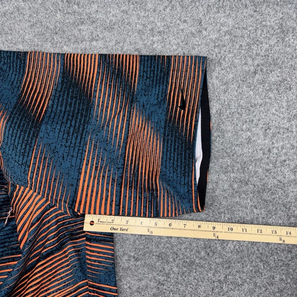 Nike Board Shorts Men 36 Swim Trunks Stretch Striped Surf Blue Orange Black EUC